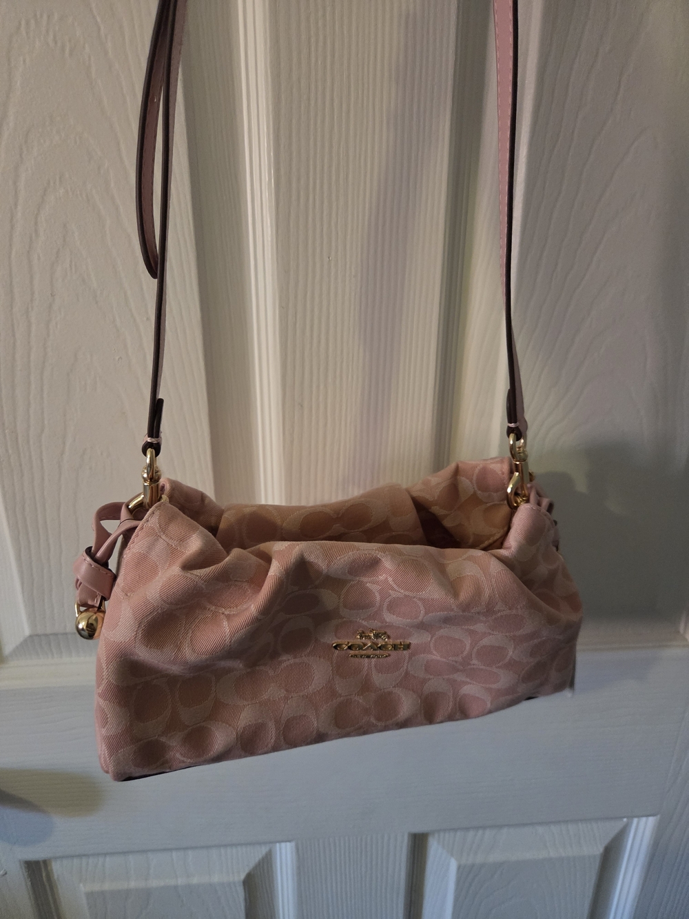 Coach Pink Denim Signature Shoulder Bag - Picture 4 of 6